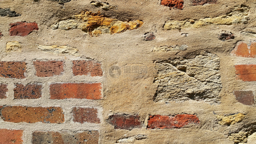 非常古老的墙石头和砖密闭的纹理图片