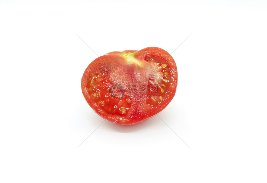 切红西番茄白孤立图片