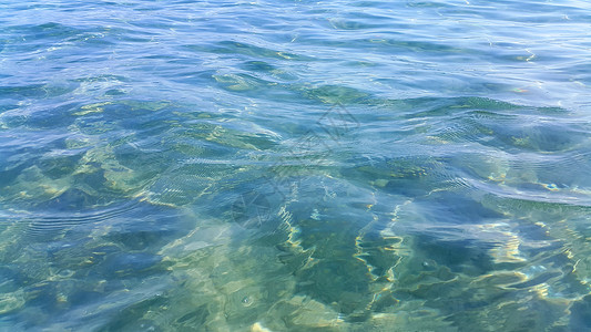 清晰的绿海水自然背景图片