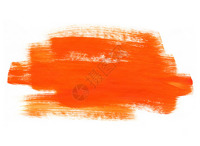 白色设计背景文字空间手工绘制的白背景亮橙色颜料纹理图片