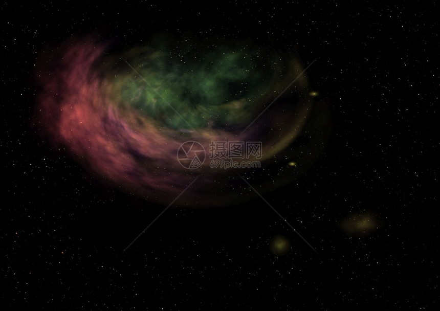远在射向星云和恒场对空间的照射中由NASA3D图像提供的元素远在射向星云和恒场的照射中映图片