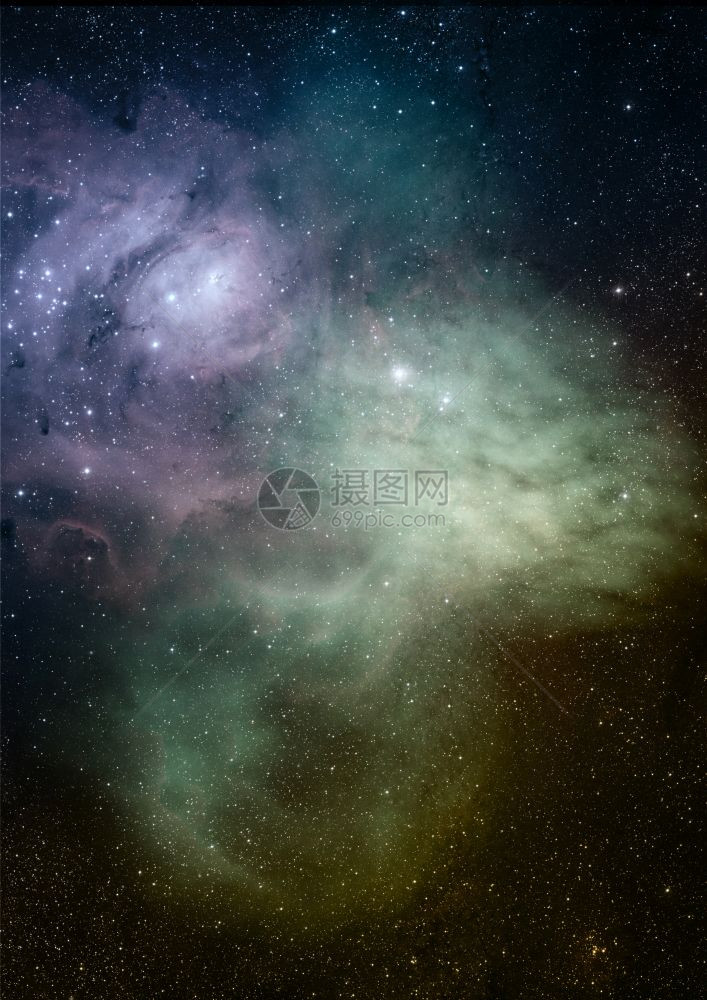 远在射向星云和恒场对空间的照射中由NASA3D图像提供的元素远在射向星云和恒场的照射中映图片