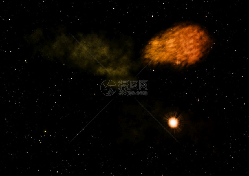 远在射向星云和恒场对空间由NASA提供的图像元素3D映像正在射出星云映像图片