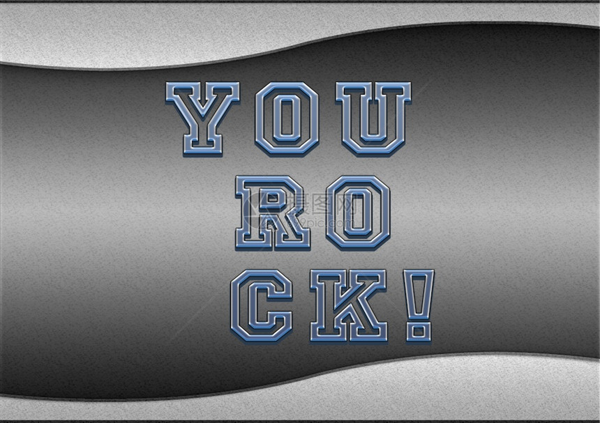 您ROCK2D插图的金属背景标识图片