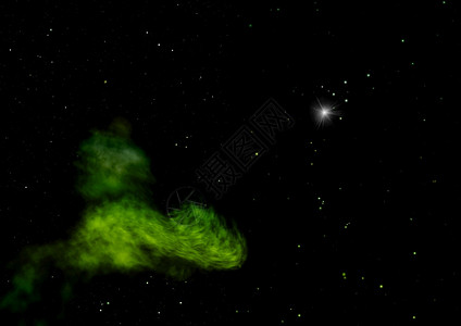 星空中的绿色星云背景图片