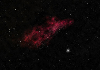星空中的红色星云图片