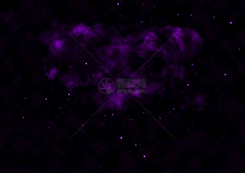 星空中神秘的紫色星云图片