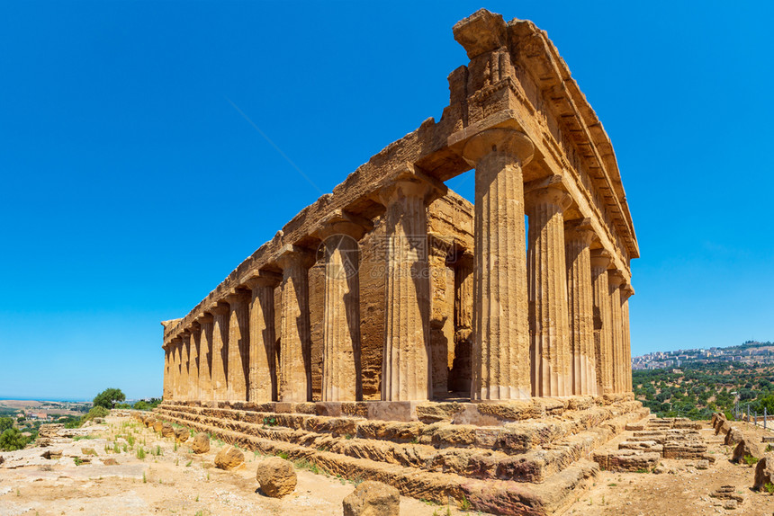 著名的古希腊寺庙谷的康科迪亚寺庙意大利西里Agrigento教科文组织世界遗产地图片