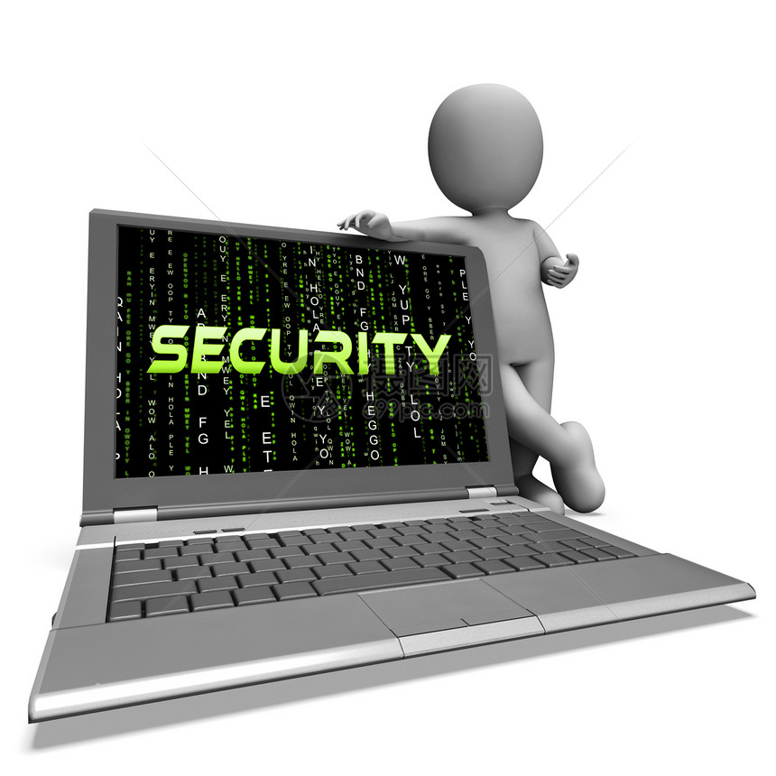 网络安全概念数字网络安全3d展示互联网黑客或安全数据隐私的概念符号图片