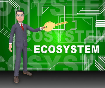 数字生态系统据互动3D招标显示因特网生态系统结构和技术环球图片