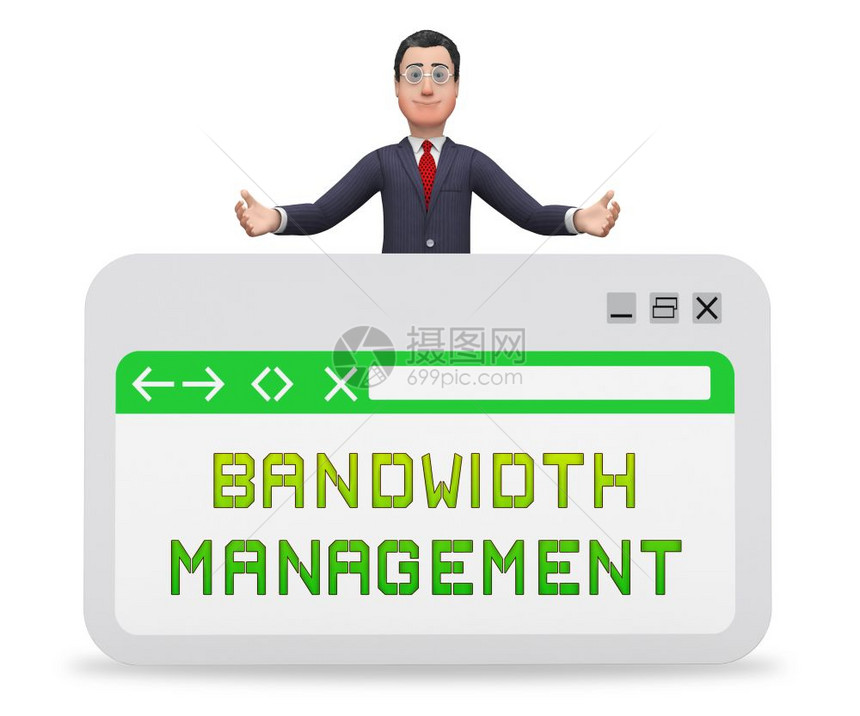 Bandwith管理或通信绩效3d设计显示管理流量解决方案改善连通图片