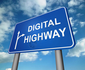 数字高速公路标志虚拟3d说明显示网站交通或城市基础设施高速公路图片