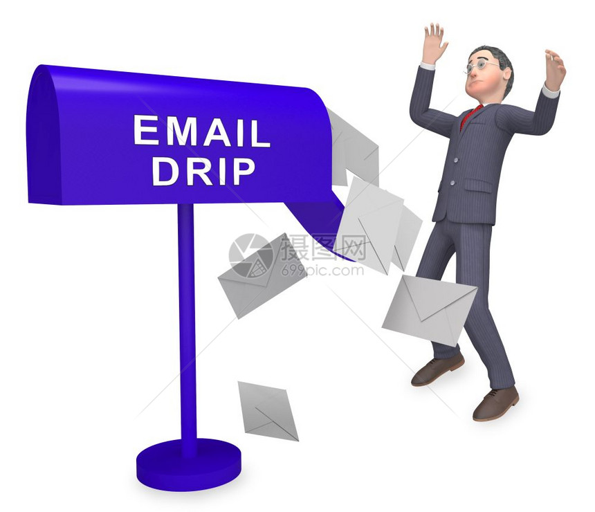 Drip营销通讯外联3d利用直接通信发送电子邮件进行营销的招标展示图片