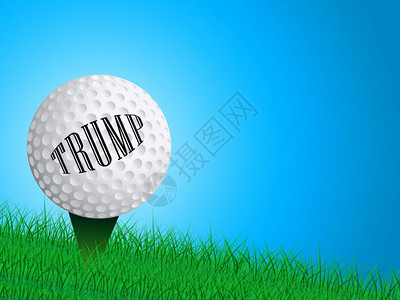 高尔夫锦标赛TrumpGolf课程或俱乐部专业比赛或休闲Usa政治高尔夫2d说明背景
