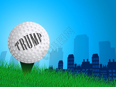 TrumpGolf课程或俱乐部专业比赛或休闲Usa政治高尔夫2d说明图片