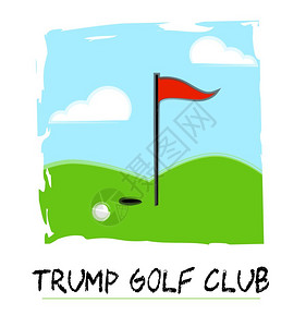 唐纳德TrumpGolf课程或俱乐部专业比赛或休闲Usa政治高尔夫2d说明背景