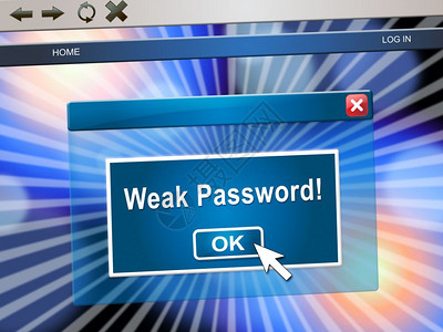 弱密码网页显示在线脆弱和互联网威胁络安全风险3d说明图片