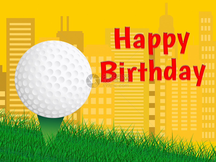 Golf生日快乐为Golfer带来惊喜恭GolfingFanatic3dI插图图片
