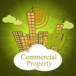 商业房地产城代表租赁或房投资包括办公室和土地租赁3d说明图片