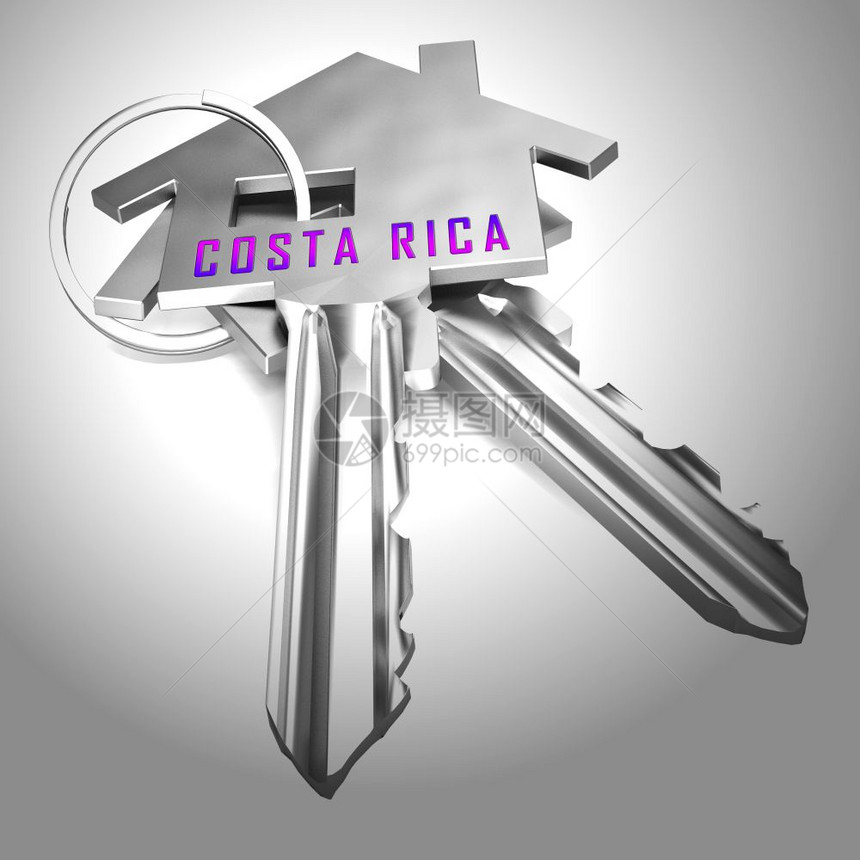 哥斯达黎加房地产或投资财奢侈住宅购买和所有权3d说明图片