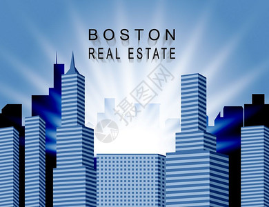 波士顿房地产市展示马萨诸塞州Usa的房地产背景