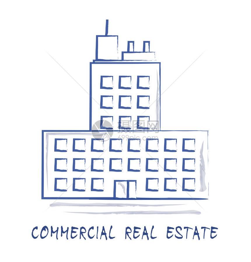 商业不动产公寓代表财租赁或房地投资包括办公室和土地租赁3d图片