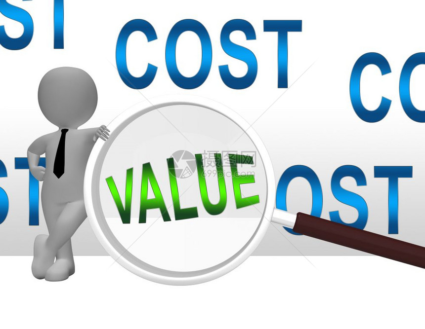 CostVs价值放大器表示投资回流支出和比利润净额多3d说明图片