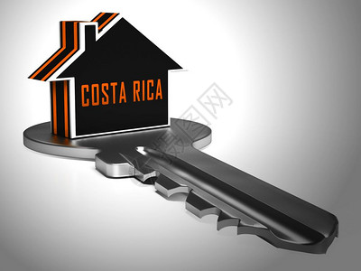 哥斯达黎加住房图标地产或投资财奢侈住宅购买和所有权3d说明图片