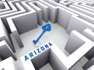 亚利桑那州房地产钥匙代表购买或购买通过经纪人在美国亚利桑那州三维插图图片