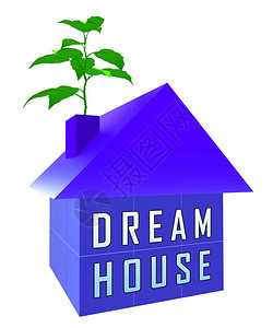 梦幻之家或梦幻之家图标为您描绘理想的财产梦见豪宅或公寓3d插图背景图片