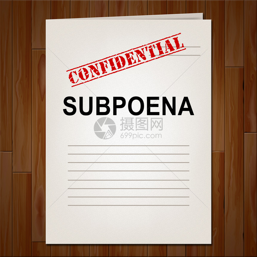 法院Subpoena报告代表3号传票的法律文件3号传票的书状3号传证人的司法文件图片