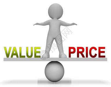 伤亡价格五值平衡与成本支出相对于金融价值的比较产品定价战略或投资估值3d说明背景