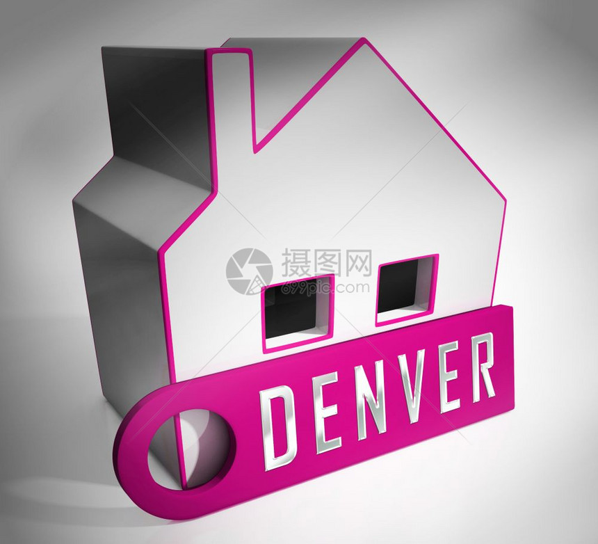 Denver房地产图标IllustratesColorado财产和投资住房不动产购买和出售3dI说明图片
