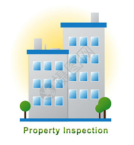 财产检查报告图标代表对不动产的检查调者基金会和条件3d说明图片