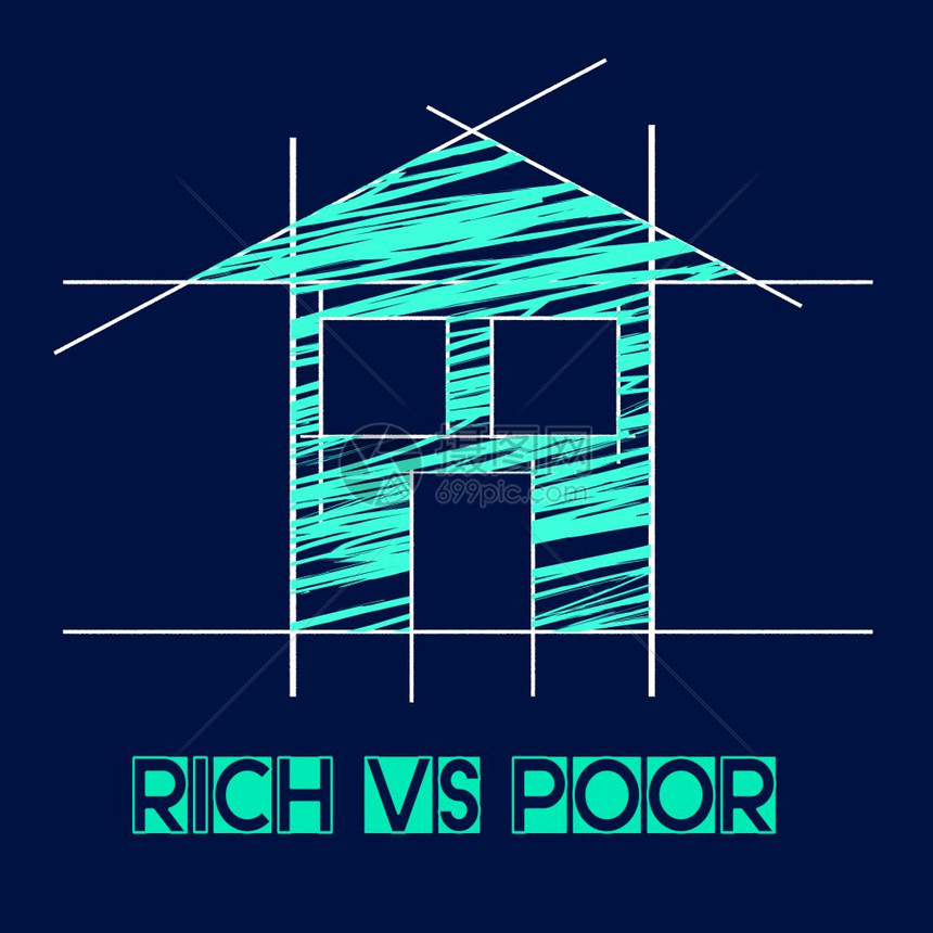 RichVspoorhouse意味着远离破碎不平等以及生活和金钱的不公正3d插图图片