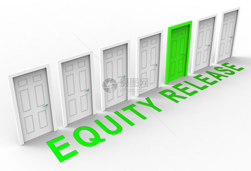 股权释放门路系指从拥有的财产中获得信贷额度用于退休收入或家庭现金的收入3d说明图片