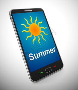 夏季气候变热3插图移动电话显示阳光天气预报图片