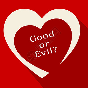 邪恶和善良的心意味着信仰上帝或魔鬼选择诚实和体面或憎恨3d说明图片