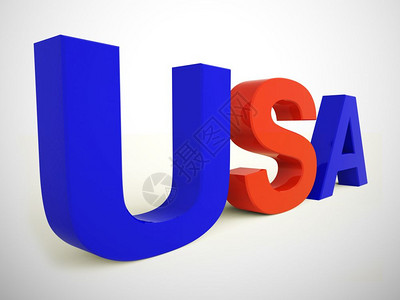 美利坚合众国描绘美的概念图标主义的家象征3D插图UsaWord作为美国和爱主义的象征背景图片
