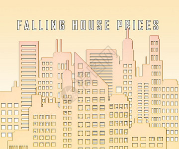 房屋价格市代表地产衰退或崩溃房屋在通缩期间降低价格3d说明图片