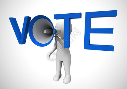 投票评选支持或一名候选人3d插图背景