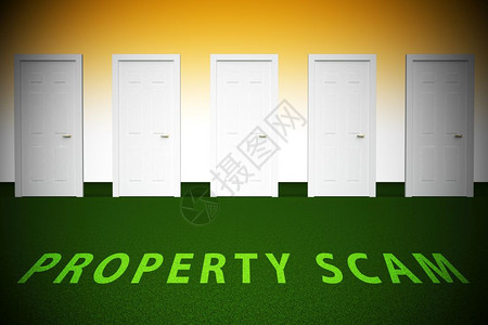 地产ScamHoaxDoorway摆脱对抵押贷款或房地产欺诈的幻想住宅房产Swindle3d说明图片