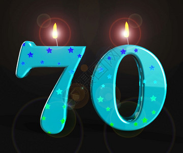 庆祝70周年的蜡烛展示了一个快乐的节日背景图片