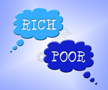 富有财贫乏的言辞意味着远离破碎不平等以及生活和金钱的不公正3d插图图片