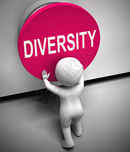 相异种族包容和一系列多元文化3d插图背景