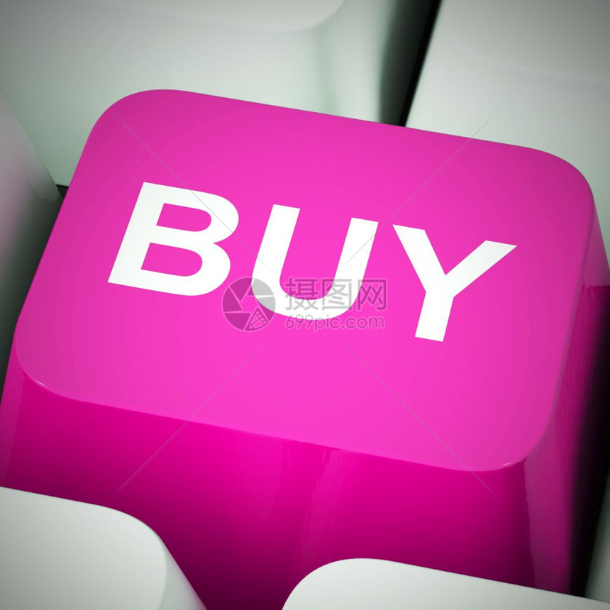 购买在线按钮概念图标用于在网上购买电子商务或用笔记本电脑PC3d插图购物图片