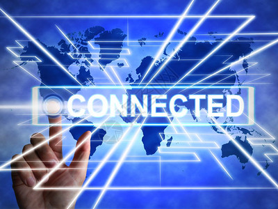 素材网站国际连接到互联网概念图标意味着在线接入来自全世界网站的数据或信息3d插图背景