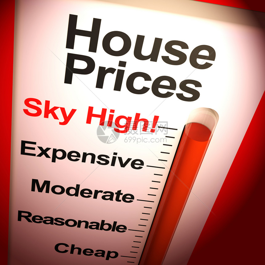 房价飞涨意味着地产价格过高或成本豪华住宅建筑过于昂贵3插图房价高监测显示昂贵抵押成本图片