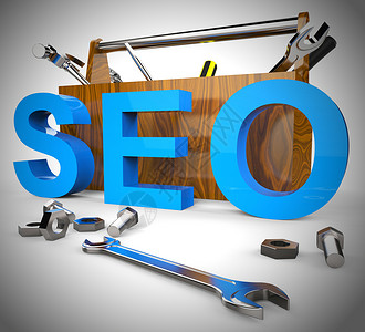 SEO概念图标是指搜索引擎对网站流量的优化背景图片