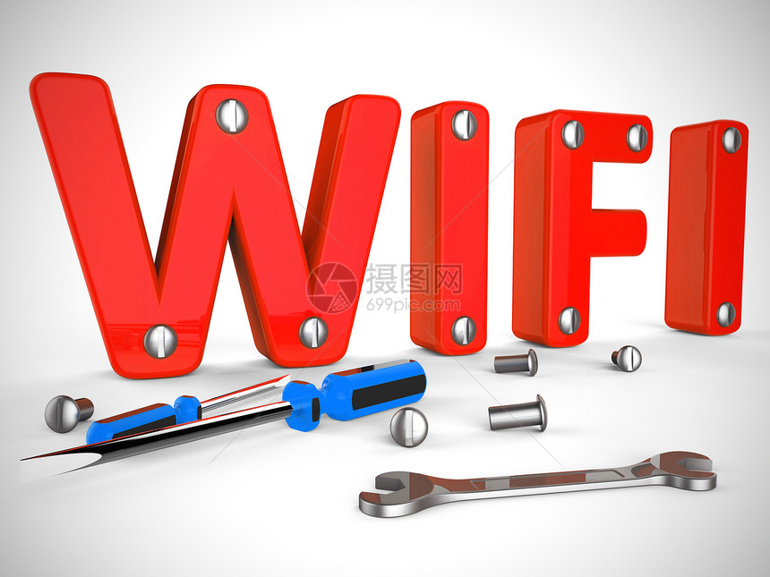 WiFi概念图标系指无线互联网连接入图片